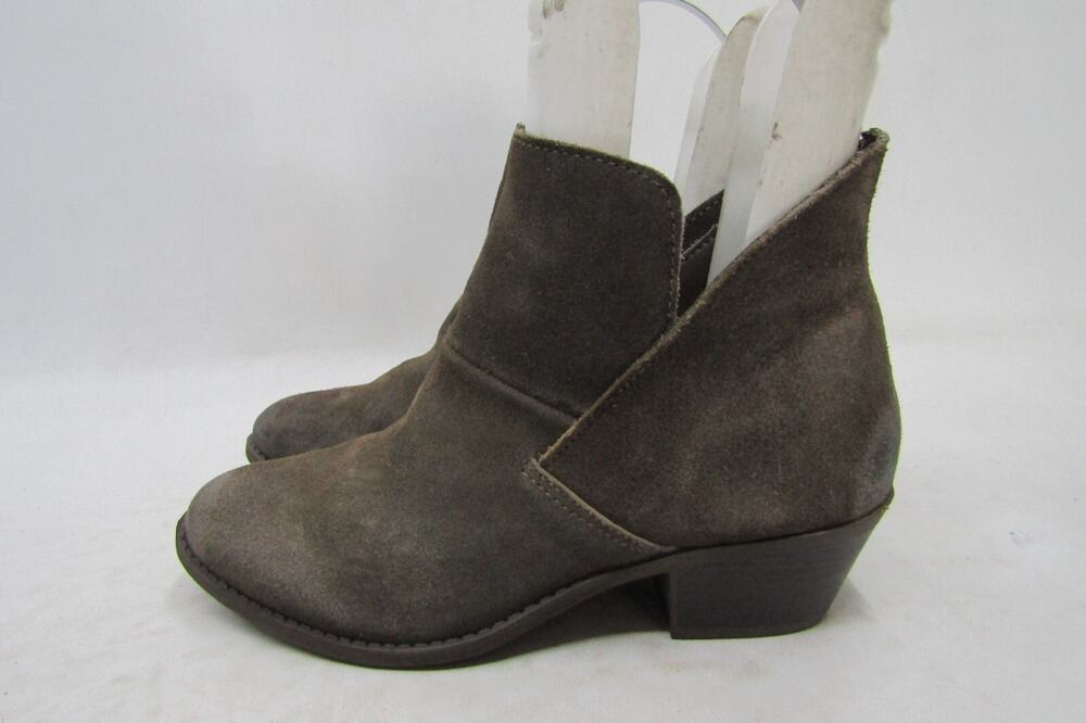 Ruff Hewn Womens Size 7 M Brown Suede Zip Ankle Fashion Boots